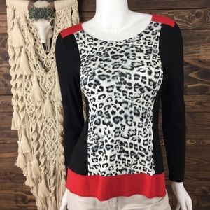 Chico’s | Cheetah Colorblock Tee‎ Blouse